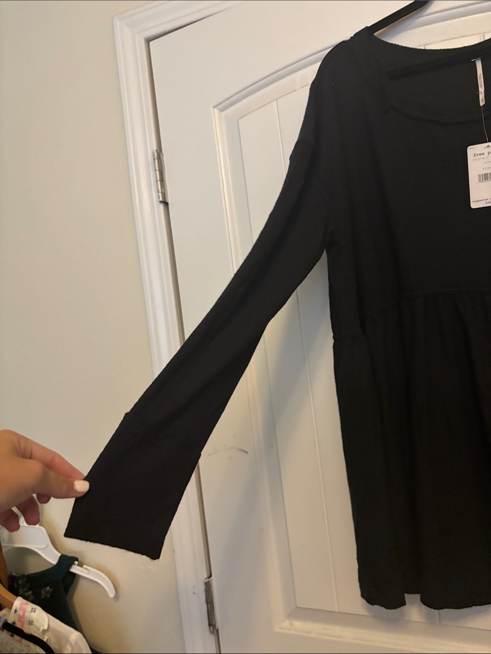 Free People Black Long Sleeve Babydoll Tunic - Picture 5 of 9